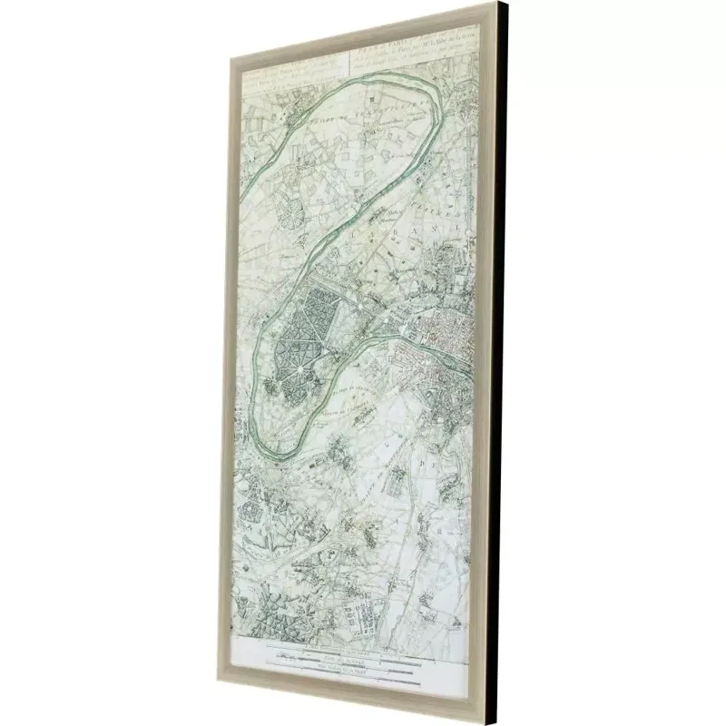 Plan of Paris II Framed Art