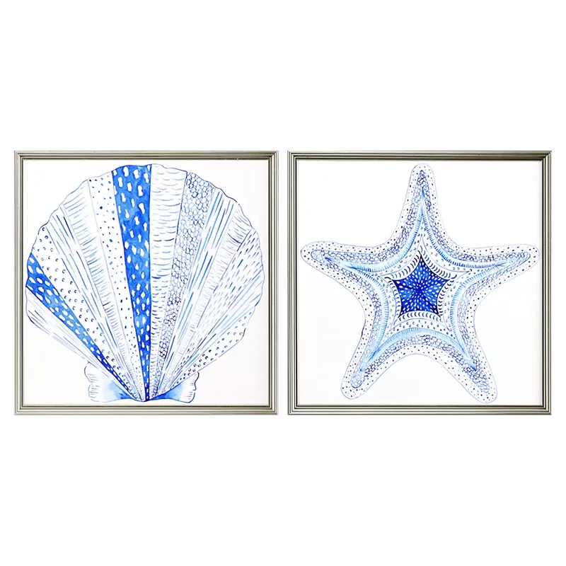 Indigo Shell I S/2 Framed Art