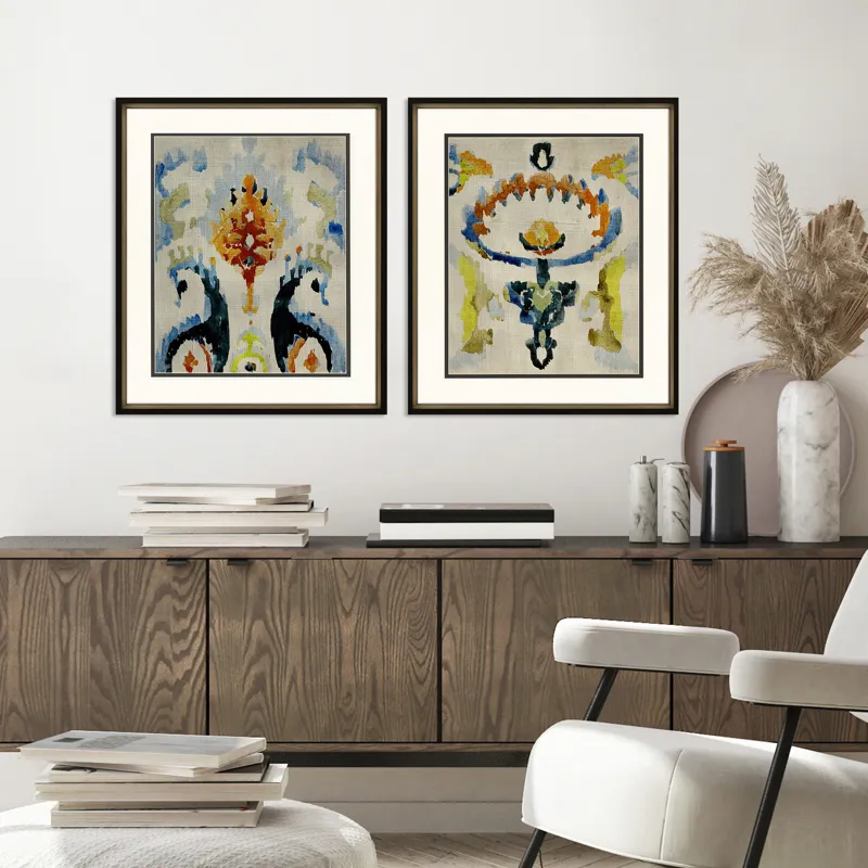 Bohemian Ikat II S/2 Framed Art