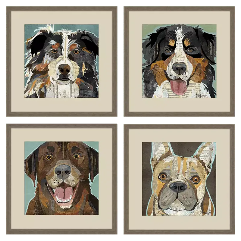 Dog Collage I S/4 Framed Art