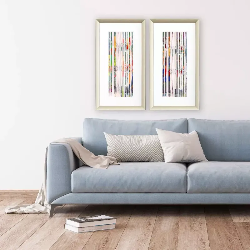 Aqua Stripes I S/2 Framed Art