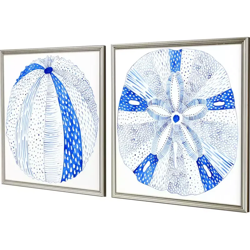Indigo Shell II S/2 Framed Art