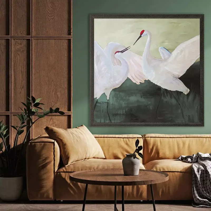 White Sandhill Cranes Framed Art