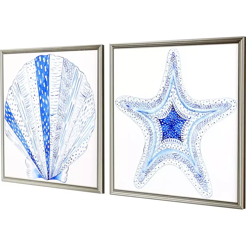 Indigo Shell I S/2 Framed Art