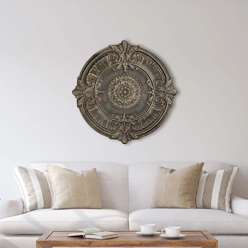 Aged Rosette Wall Sculpture
