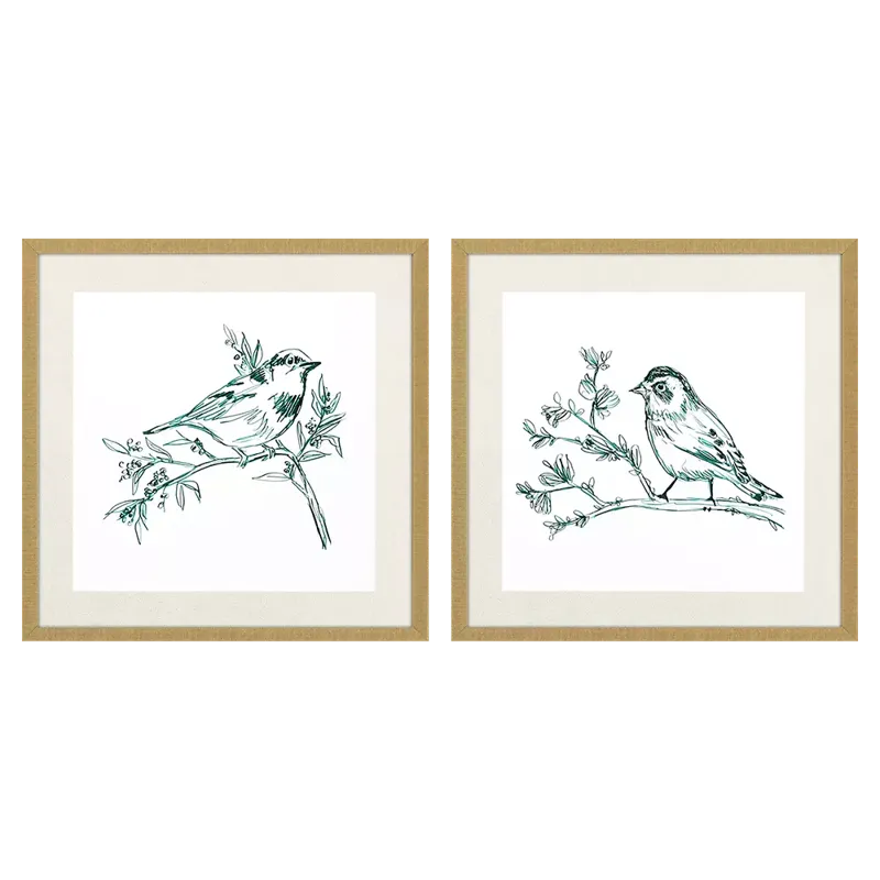 Emerald Songbirds I S/2 Framed Art