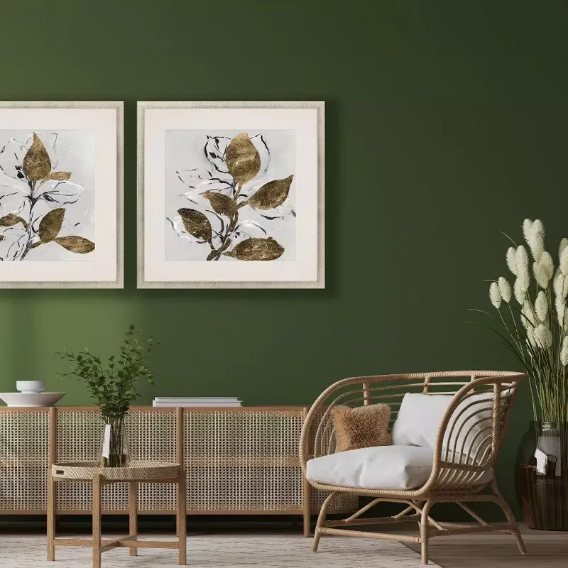 Golden Floral II Framed Art