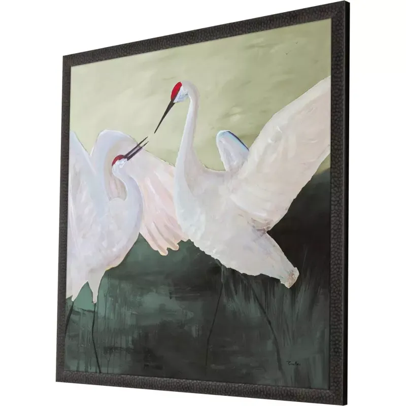 White Sandhill Cranes Framed Art