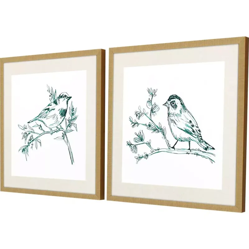 Emerald Songbirds I S/2 Framed Art