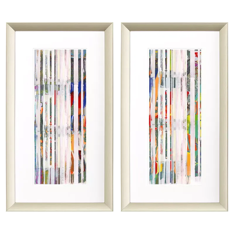 Aqua Stripes II S/2 Framed Art