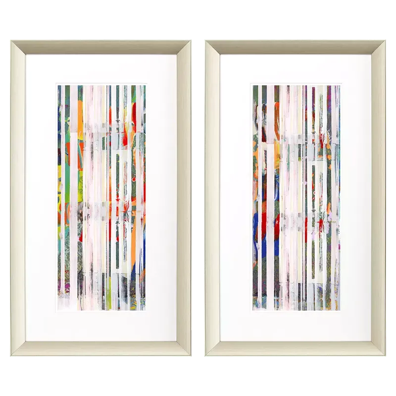 Aqua Stripes I S/2 Framed Art