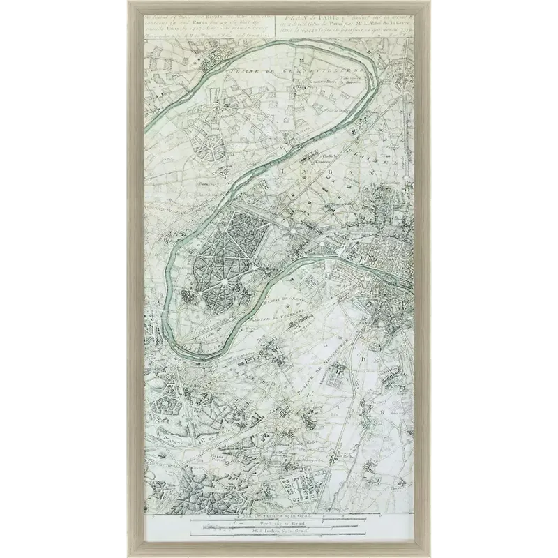 Plan of Paris II Framed Art