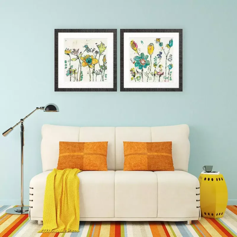 Doodle Garden S/2 Framed Art