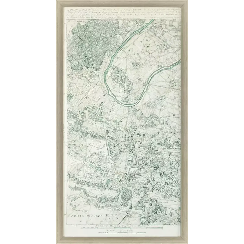 Plan of Paris I Framed Art
