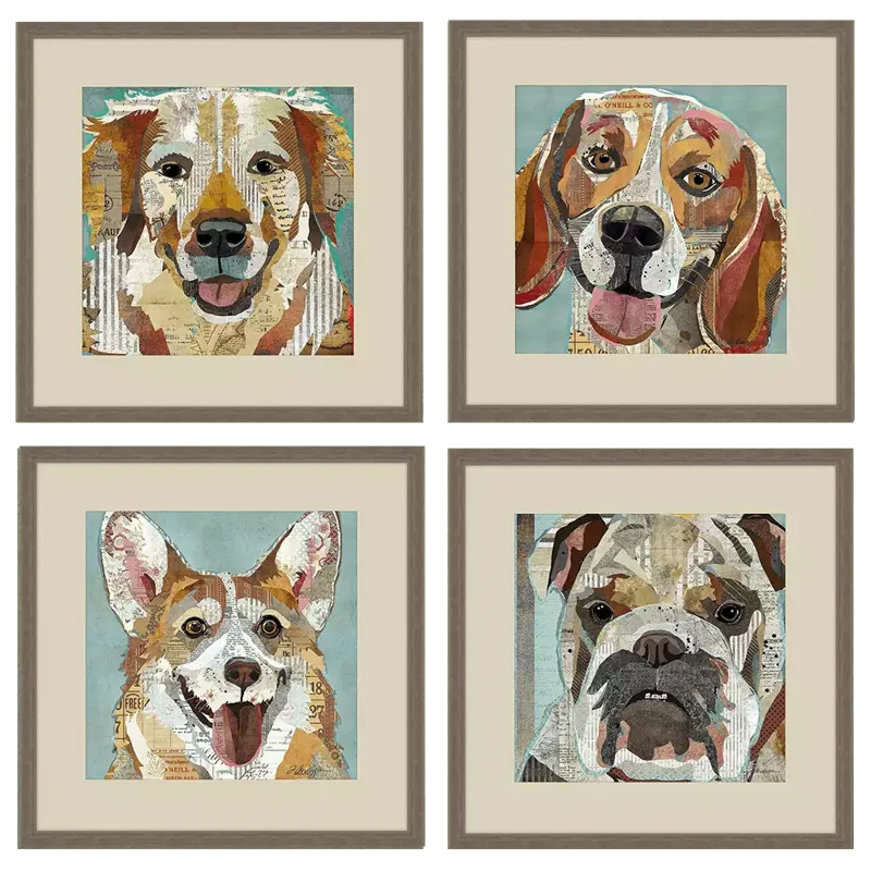 Dog Collage II S/4 Framed Art