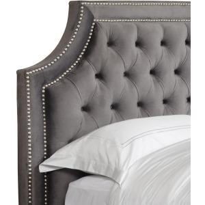 Jasmine - Flannel Grey Queen Headboard