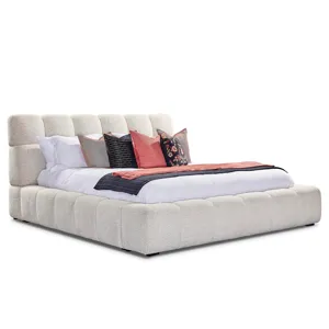 Escape Fluffy Upholstered Bed - River Rock