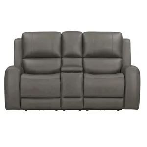 Belmont - Autumn Fog Power Zero Gravity Tilt Console Loveseat
