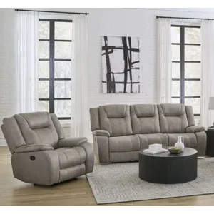 Blake Desert Taupe Manual Reclining Sofa and Recliner