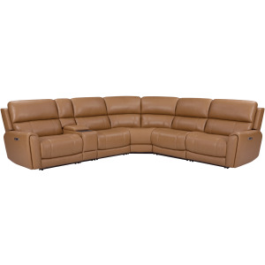 Hancock Apple Cider 6 Piece Zero Gravity Power Reclining Sectional with Power Adjustable Headrests