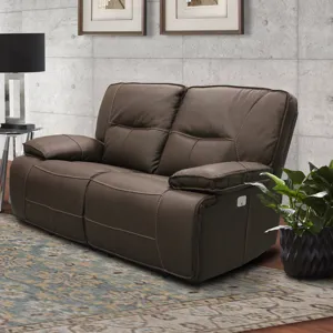 Spartacus Chocolate Power Reclining Sofa and Loveseat