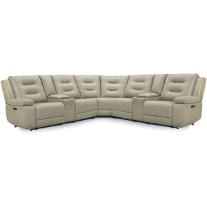 Caldwell Tahoe Fog 7 Piece Modular Power Reclining Sectional with Power Adjustable Headrests