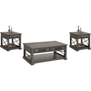 Sundance Smokey Grey Cocktail Table with 2 End Tables