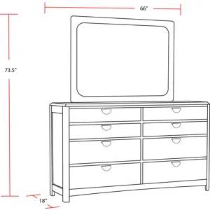 Escape Bedroom 8 Drawer Dresser and Mirror