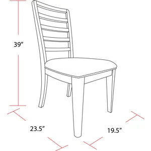 Escape Dining 54 Inch Round Table with 4 Ladderback Chairs