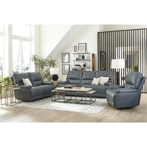 Whitman Verona Azure - Powered By Freemotion Power Reclining Sofa Loveseat and Recliner