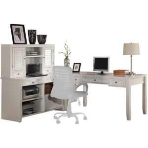 Boca L Shape Desk with Credenza and Hutch