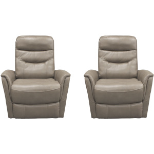 Gemini Linen Swivel Glider Recliner Two Pack