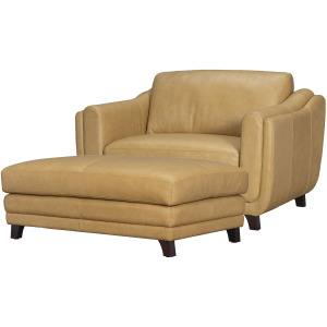 Hayden Renaissance Marigold Stationary Chair and a Half with Ottoman