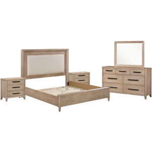 Breckenridge Bedroom King Bed 2 Nightstands and Dresser with Mirror