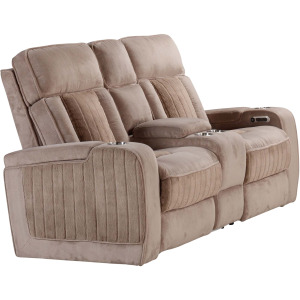 Equinox Mushroom Power Reclining Console Loveseat