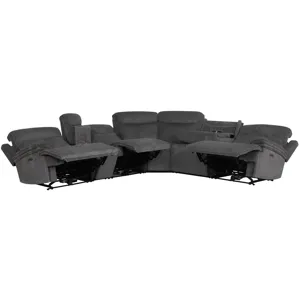 Alpine Airy Midnight 6 Piece Zero Gravity Power Reclining Sectional with Power Adjustable Headrests