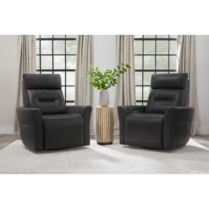 Remmington Vintage Slate Power Swivel Glider Recliner P2 Two Pack