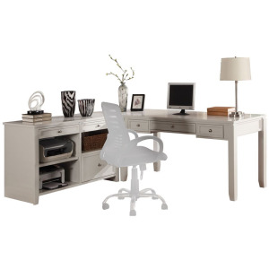Boca L Shape Desk with Credenza