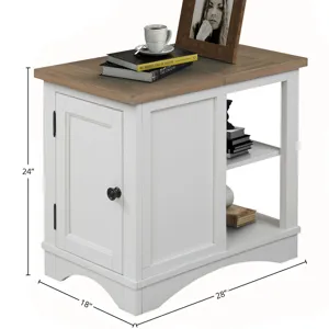 Americana Modern Cotton Lift Top Cocktail Table with 2 Chairside Tables