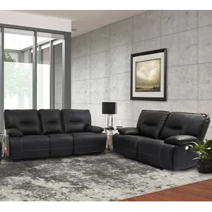 Spartacus Black Power Reclining Sofa and Loveseat