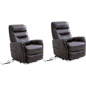 Gemini Truffle Power Lift Recliner with Articulating Headrest Two Pack