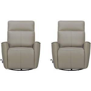 Roxy Abby Light Grey Manual Swivel Glider Recliner Two Pack