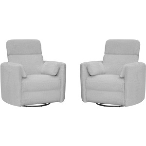 Radius Angora Linen Manual Swivel Recliner Two Pack
