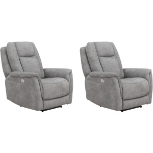 Linus Hudson Grey Zero Gravity Power Recliner Two Pack