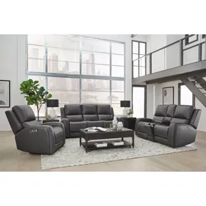 Belmont Autumn Fog Zero Gravity Power Reclining Sofa Loveseat and Recliner