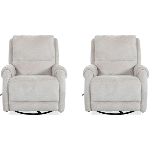Gentry Ecru Mist Manual Swivel Glider Recliner Two Pack