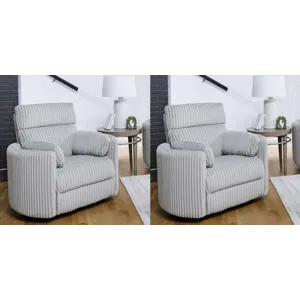 Radius Mega Grey Power Swivel Glider Recliner Two Pack
