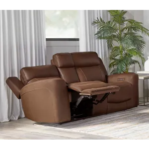 Calgary Autumn Umber Power Reclining Sofa and Loveseat