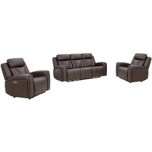 Maveric Bette Coffee Zero Gravity Power Reclining Sofa and 2 Recliners