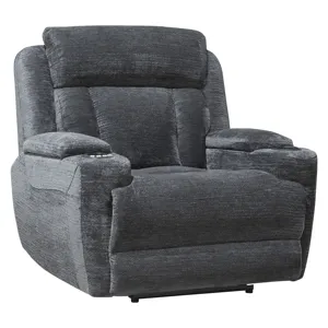Dalton Lucky Charcoal Power Reclining Sofa Loveseat and Recliner